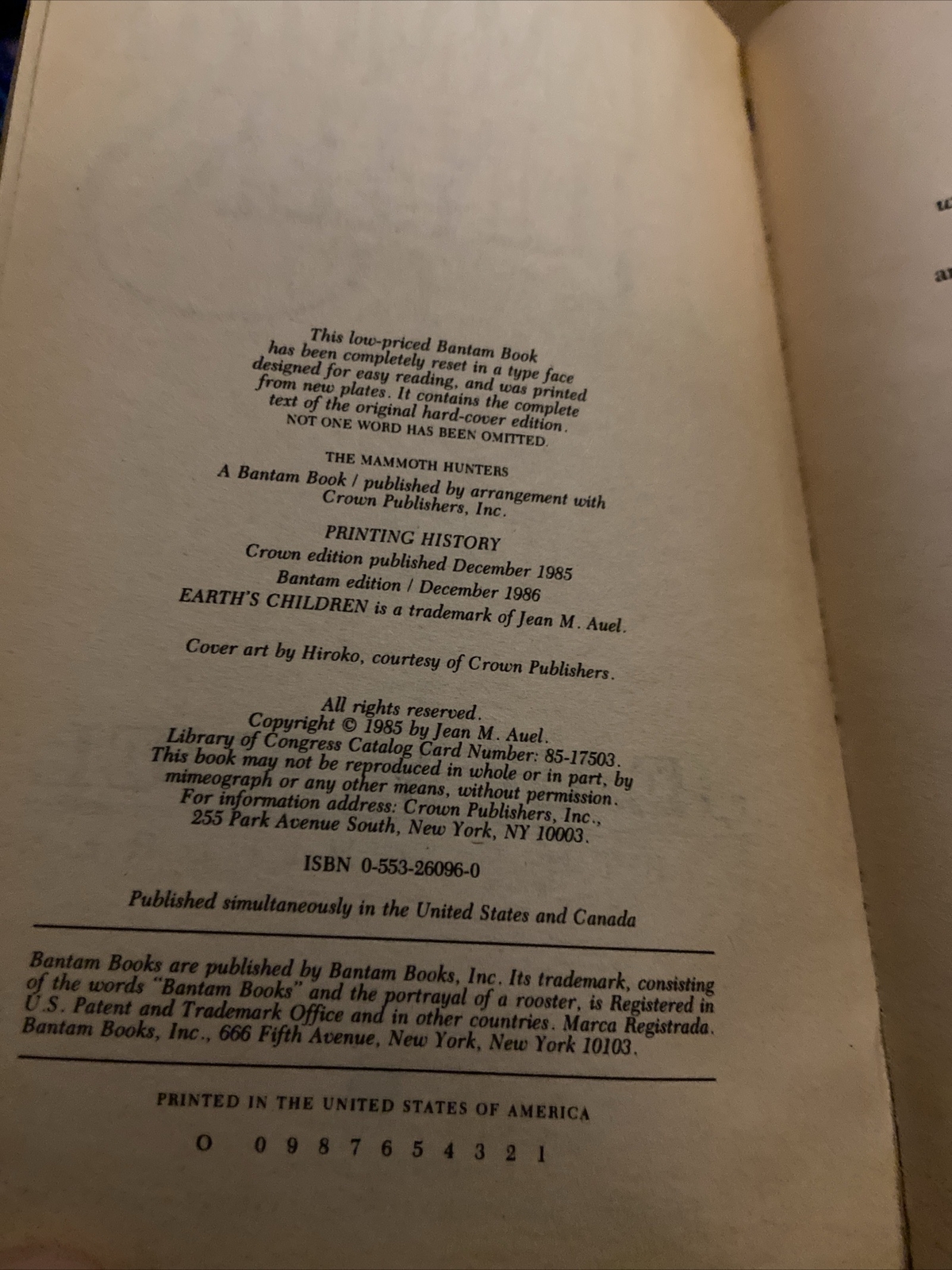 Earth’s Children Ser.: The Mammoth Hunters by Jean M. Auel (1986, Mass Market)