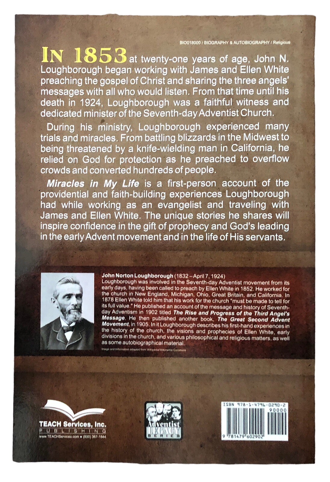 Miracles in My Life Autobiography of J N Loughborough 2014 Teach Services Inc PB