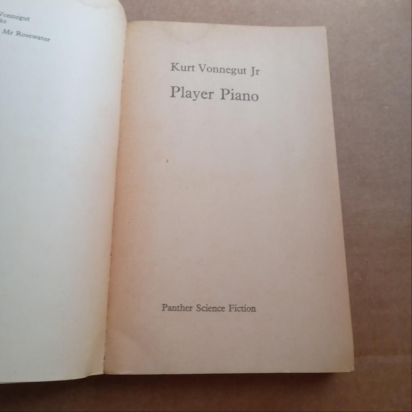 Kurt Vonnegut Jr Player Piano 1969 Panther Book United Kingdom 12mo Paperback VG