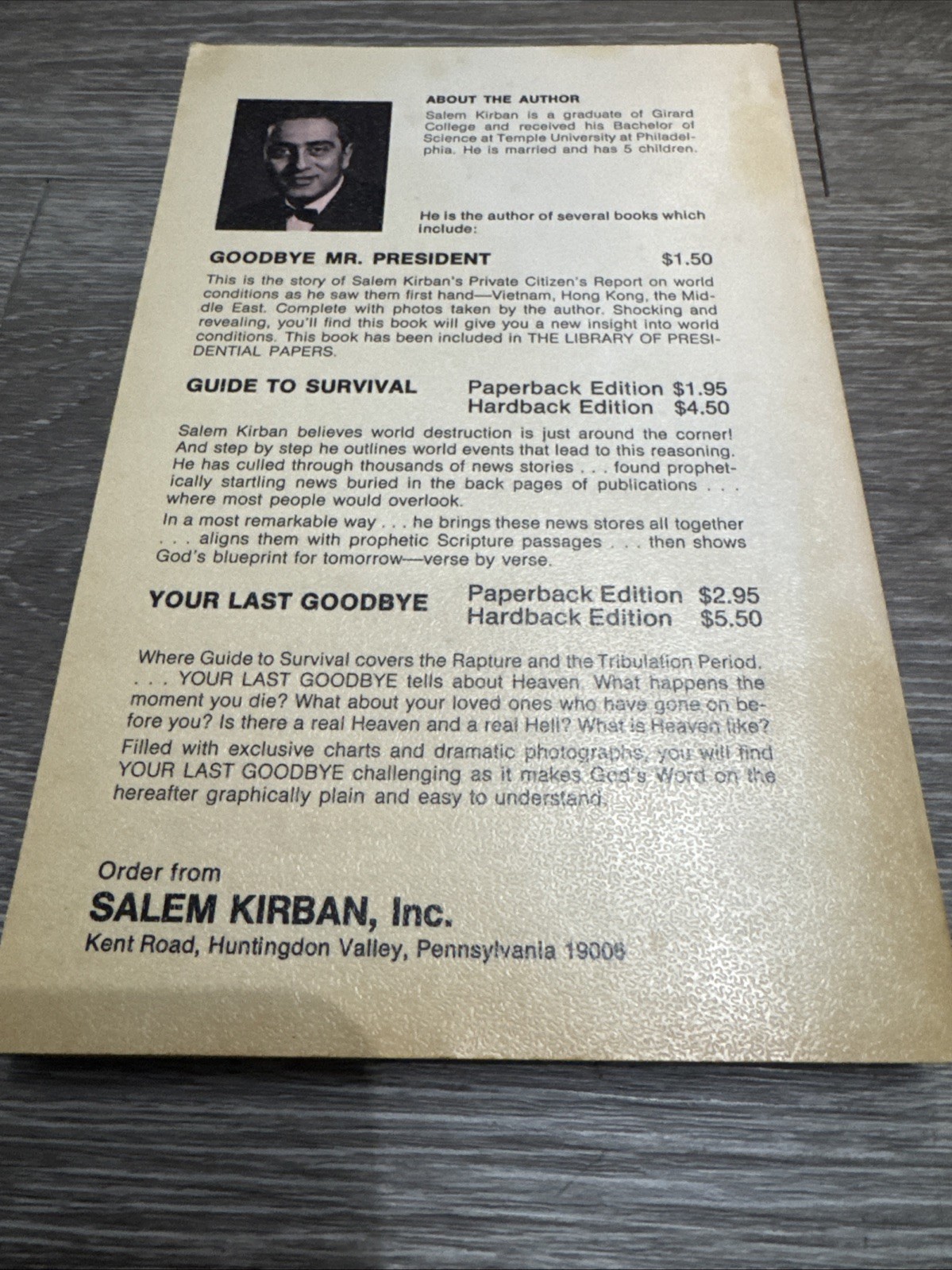 666 Salem Kirban 1970 The Tribulation Period 5th Print Antichrist Religion PB