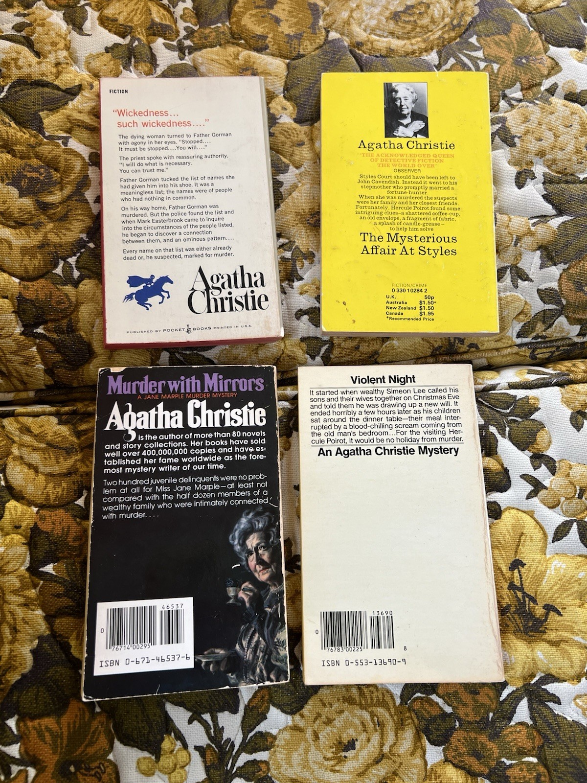 Lot of 8 Vintage Agatha Christie Paperbacks Mixed Titles 1950s-1980s