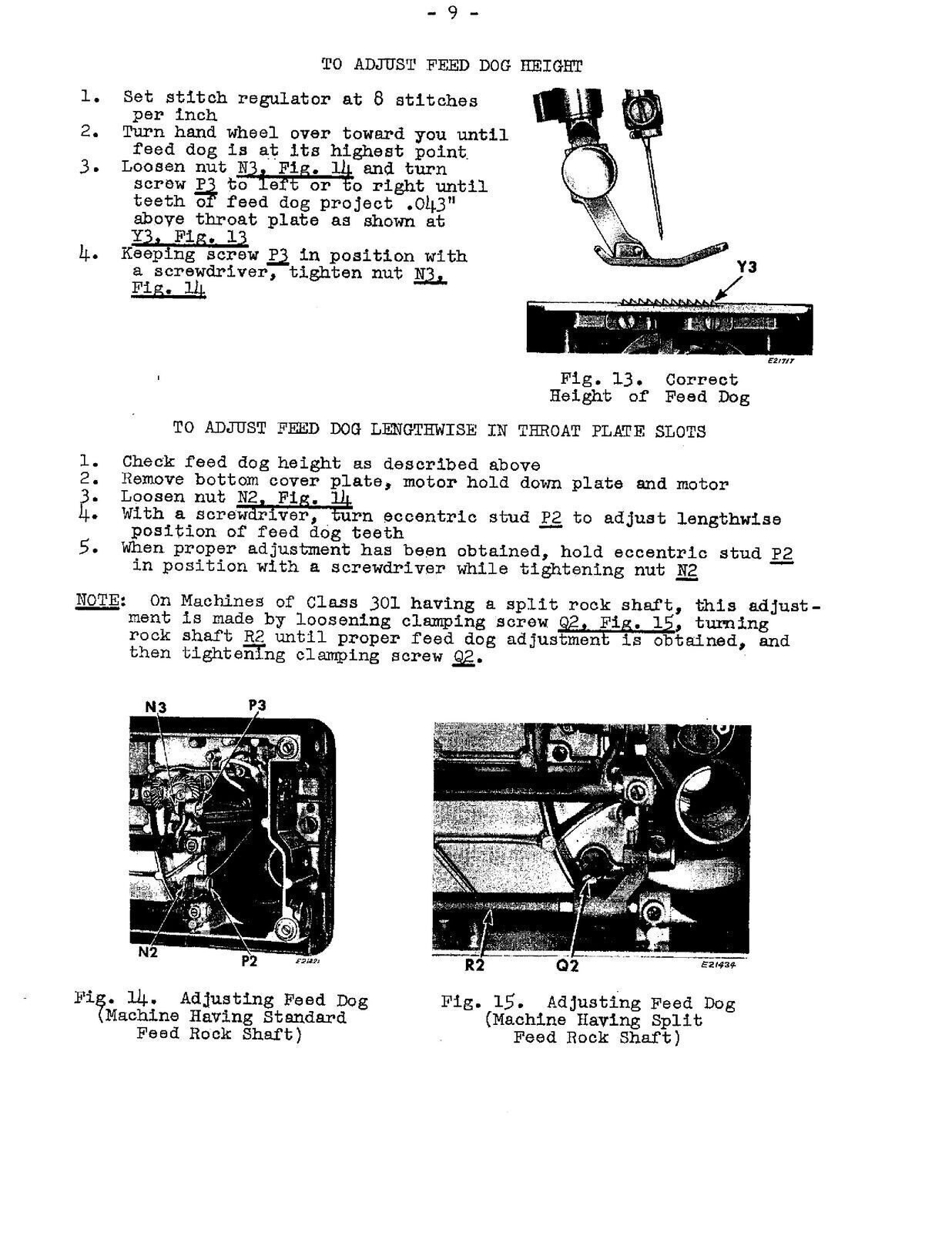 SINGER 301 Sewing Machine Owners AND Adjusters Manual BUNDLE: STEEL WIRE BOUND