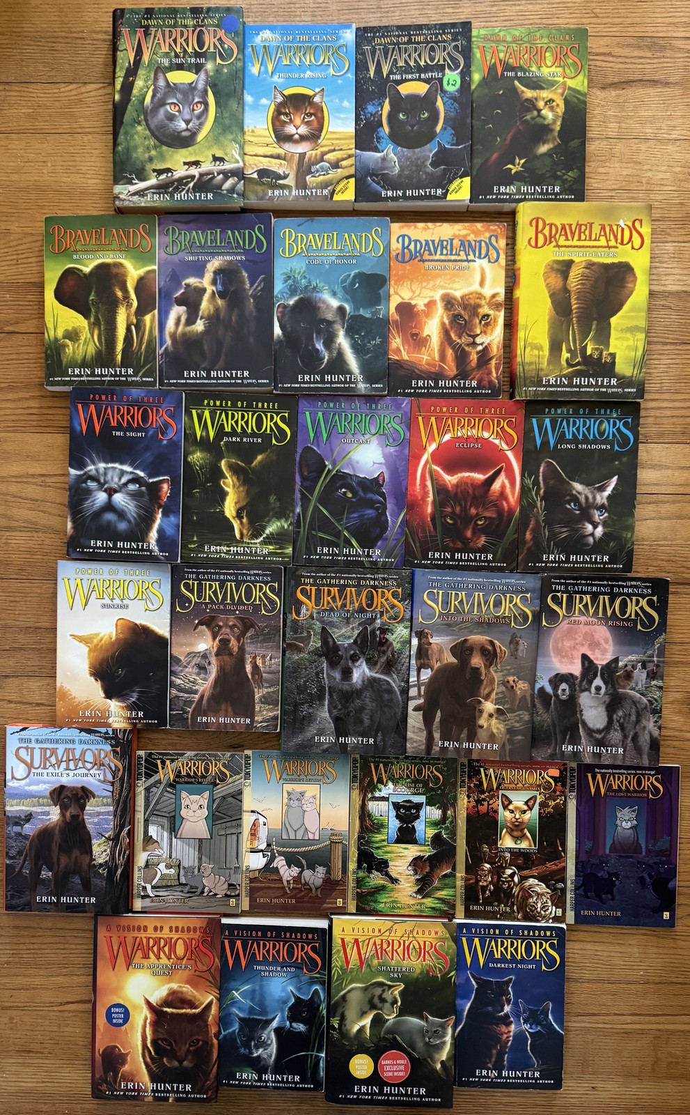Lot 56 Erin Hunter WARRIORS books 4 Complete Sets + Near Complete