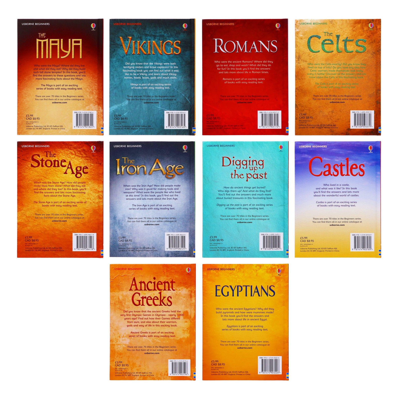 Usborne Beginners History 10 Books Collection Box Set – Ages 4-7 – Hardback