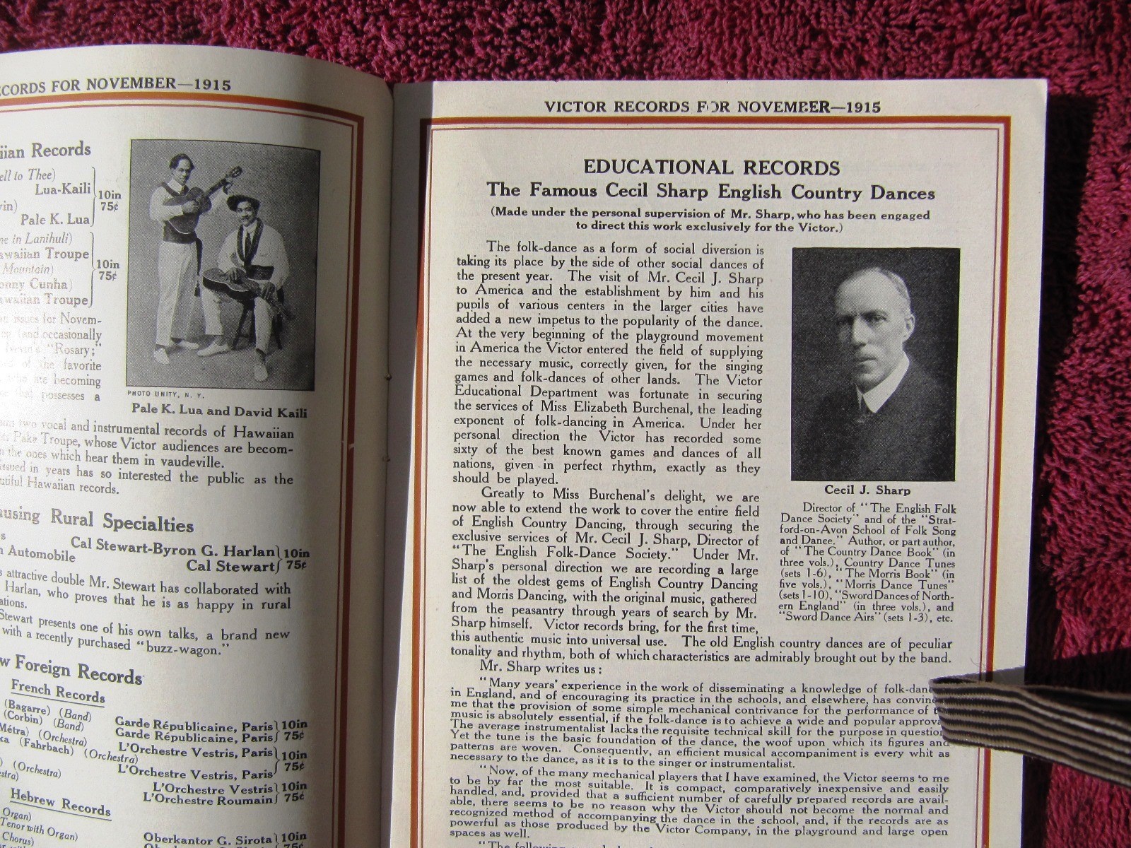 New VICTOR RECORDS Nov 1915 Supplement Ralph Bingham RASTUS Victrola CATALOG