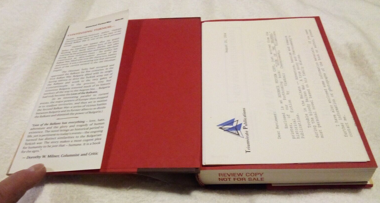 Lion of the Balkans by Vladimir Chernozemsky Rare 1st Edition Advance Copy HC DJ
