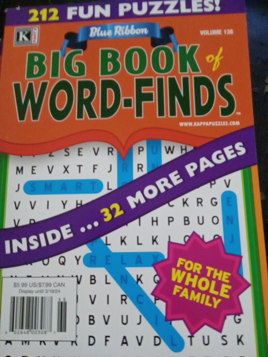 Blue Ribbon Big Book of Word-finds Volume 138