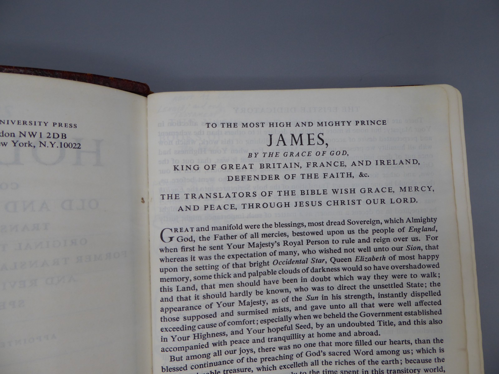 Vintage KJV Holy Bible Cambridge Univ. Press Water Buffalo Calfskin