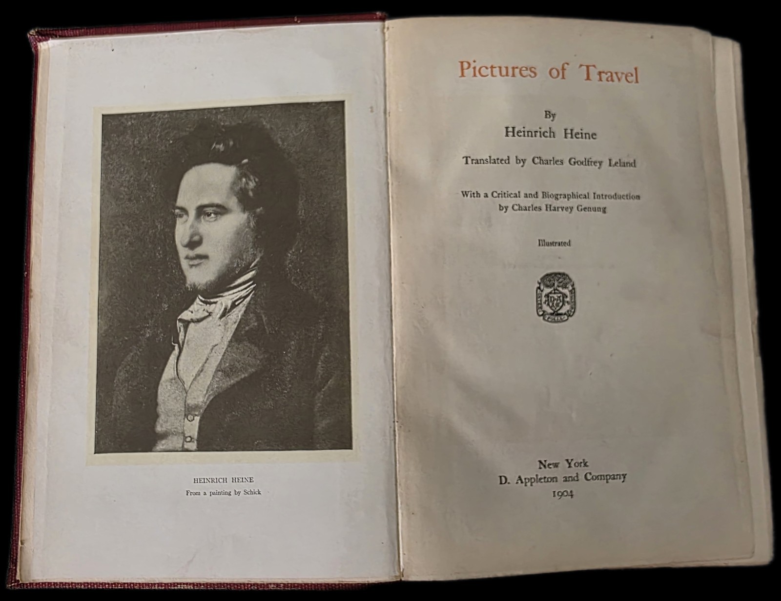 Pictures of Travel by Heinrich Heine, 1904 Antique Book, D. Appleton