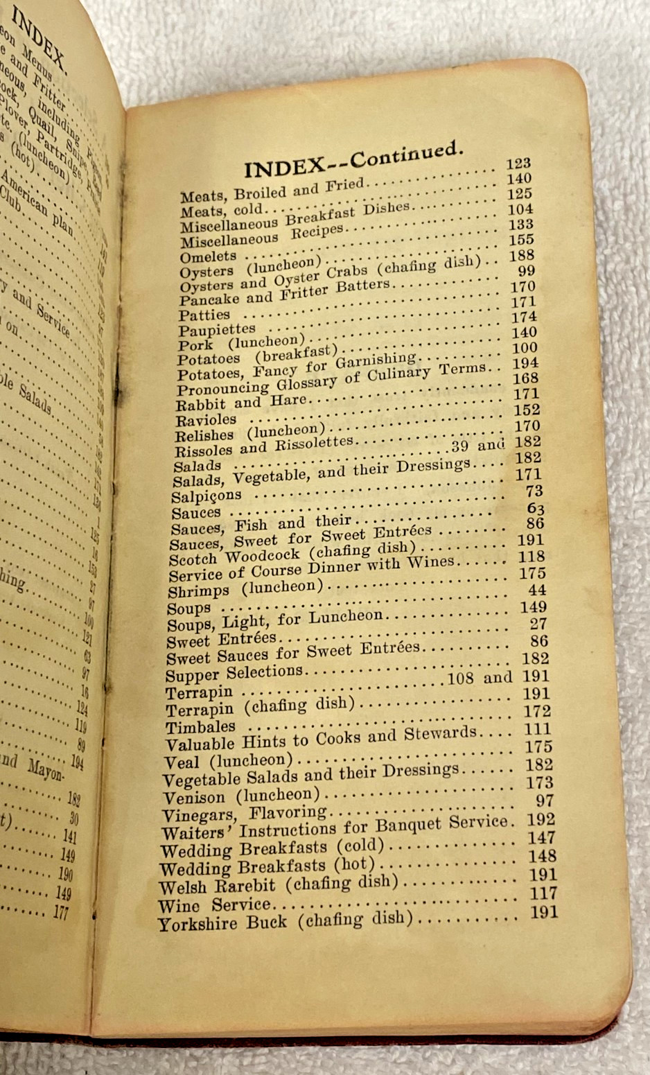 Vintage 1909 Chef’s Reminder Dishes Hotel Monthly Culinary Oddities Book