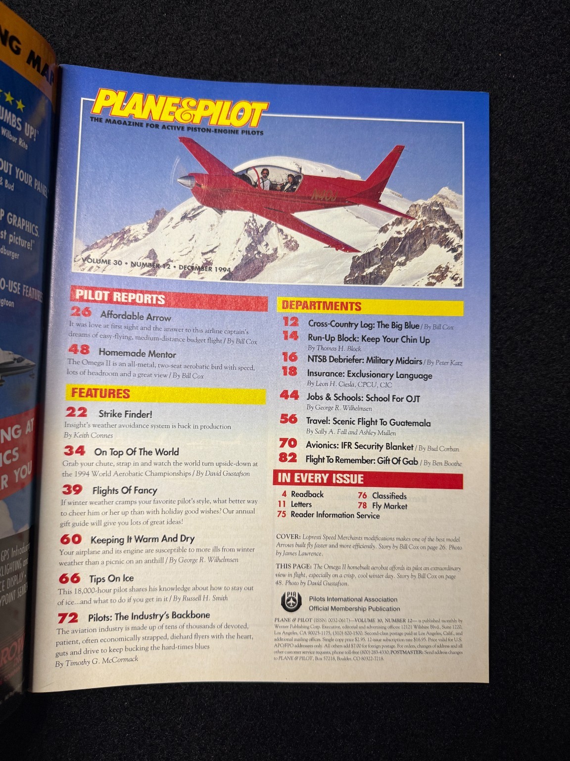 Plane & Pilot Magazine December 1994 Weather Wary Aviation Flying Aircraft