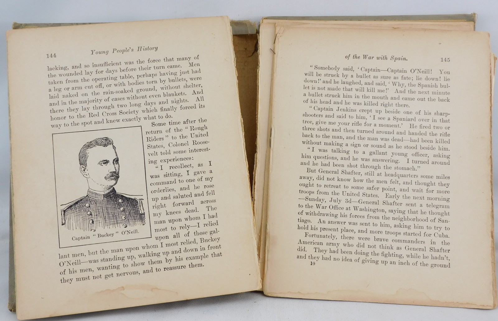 Antique Young People’s History Of The Spanish War 1900 Prescott Holmes Illus HC