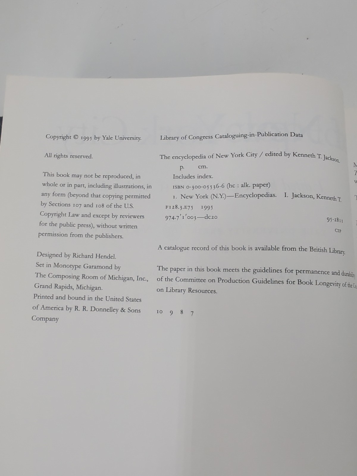 The Encyclopedia of New York City Book 1991