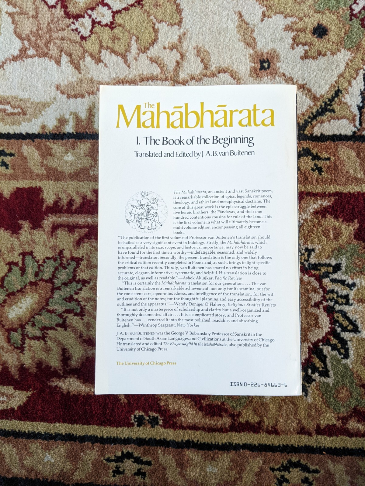 The Mahabharata, Volume 1: Book 1: The Book of the Beginning Paperback