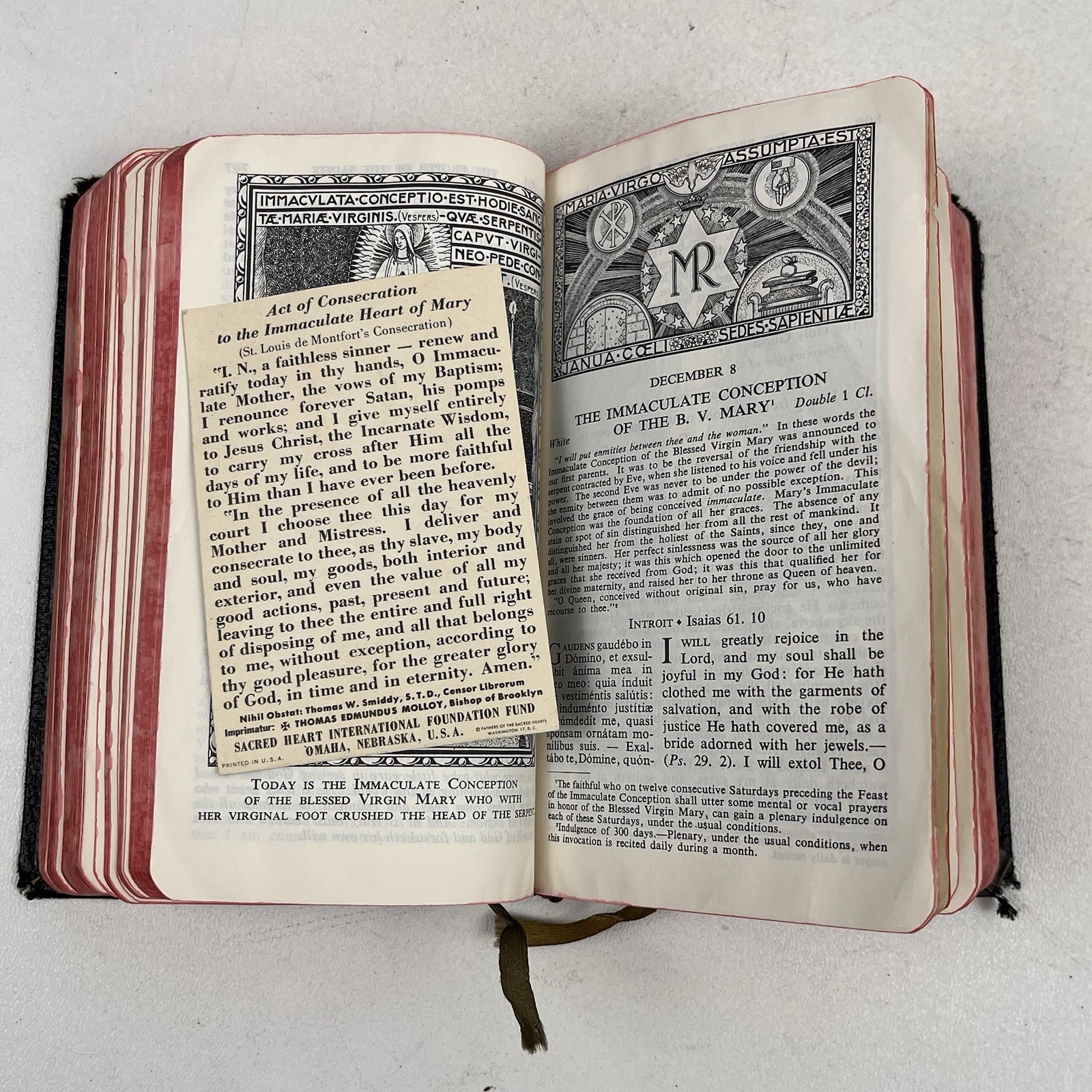 The New Marian Missal for Daily Mass Juergens 1957 Color Illustrations