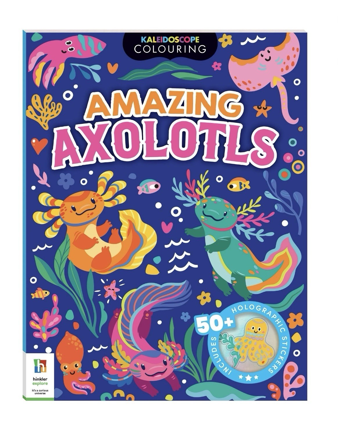 Kaleidoscope Sticker Coloring Amazing Axolotls Book Children 6 And Up 72pages
