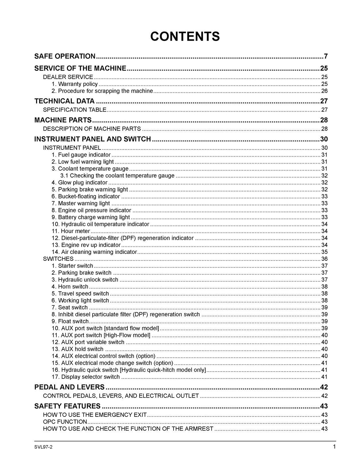 KUBOTA SVL97-2 TRACK LOADER OPERATORS MANUAL TOUGH CLOSURE – TOUGH COVERS