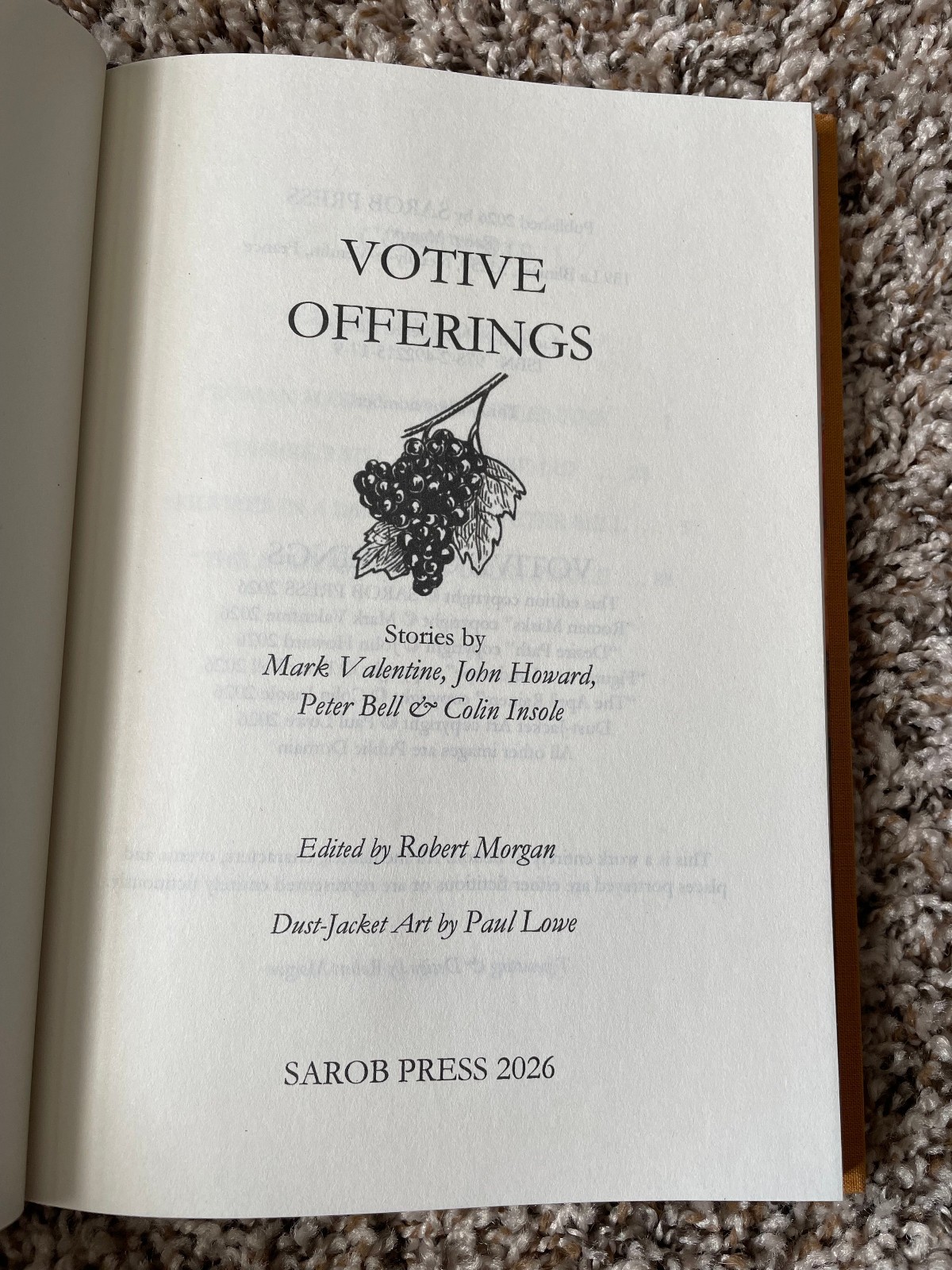 VOTIVE OFFERINGS Valentine/Howard/Bell/Insole LIMITED 345 copy Sarob Press HC