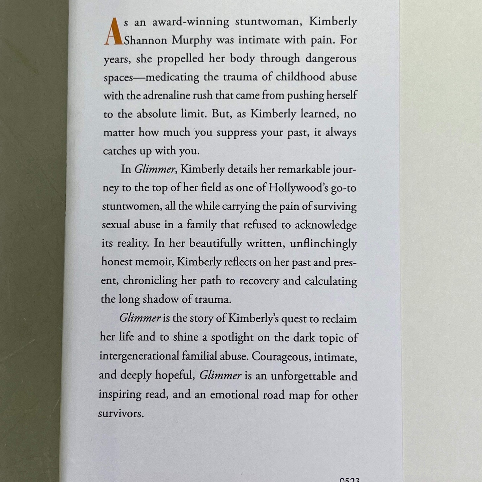 GLIMMER A Child Abuse, Memoir & Women’s Biography By Kimberly Shannon Murphy