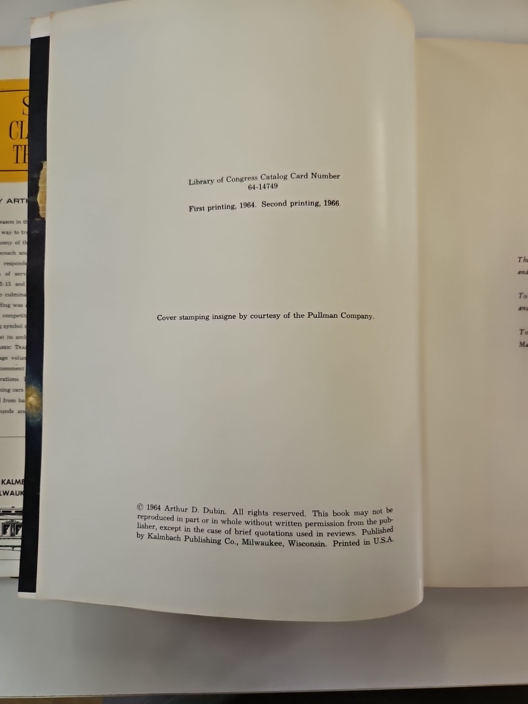 SOME CLASSIC TRAINS BY ARTHUR D DUBIN HARDCOVER