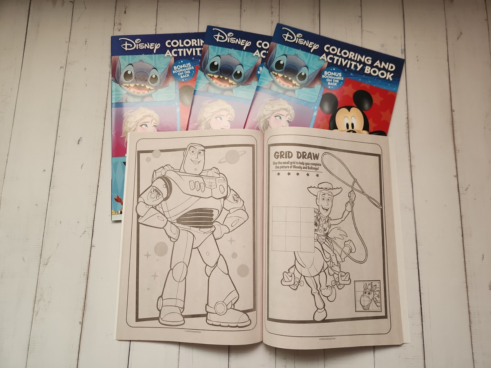 (Lot of 4) Disney Coloring and Activity Books, 24 Pages Each, Total 96 Pages