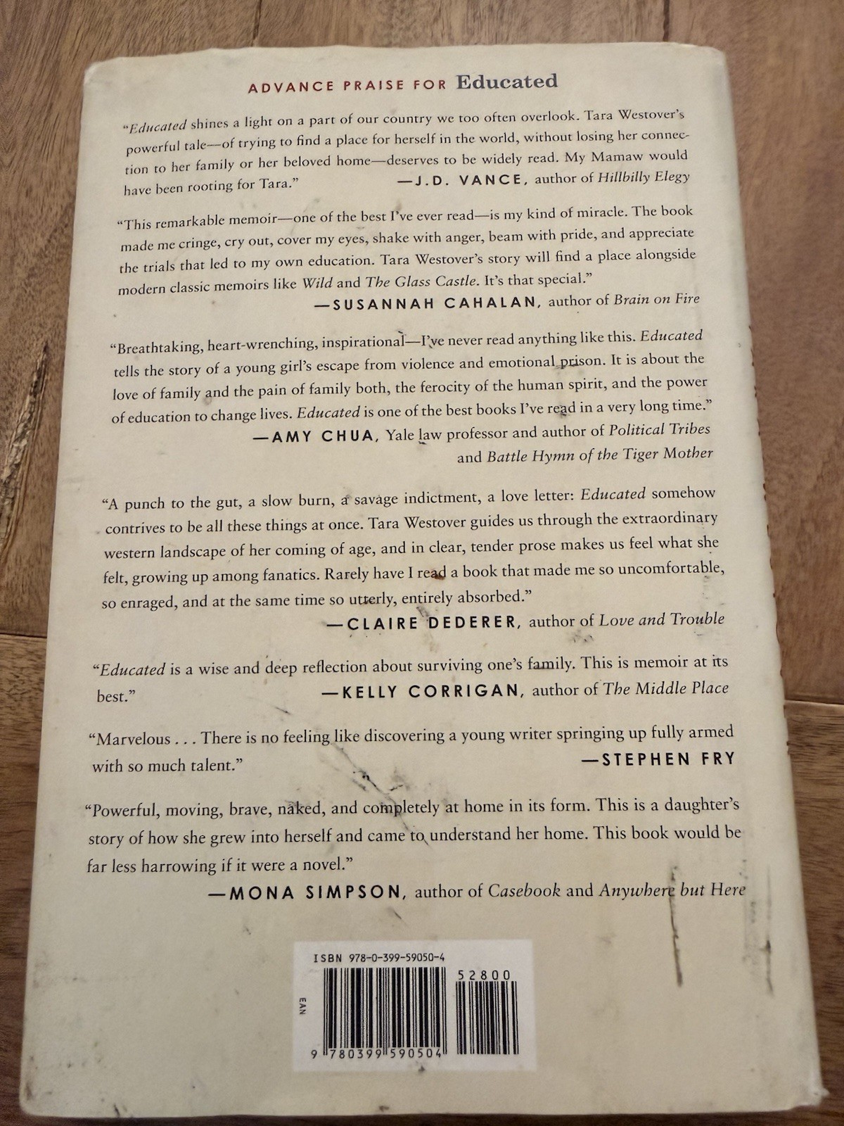 Tara Westover Educated: A Memoir Hardback 2018 with Dust Cover