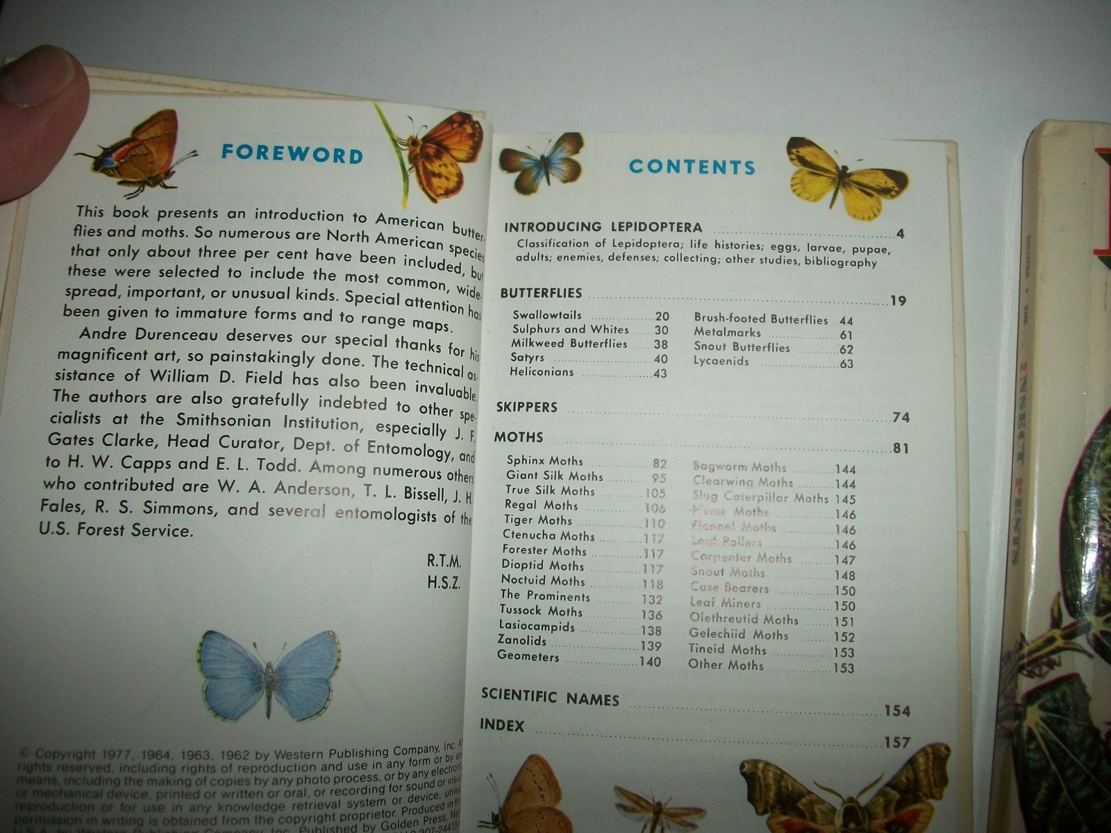 Golden Guide Butterflies Moths Insects Pests lot 2 hardcover ex-lib perma-bound