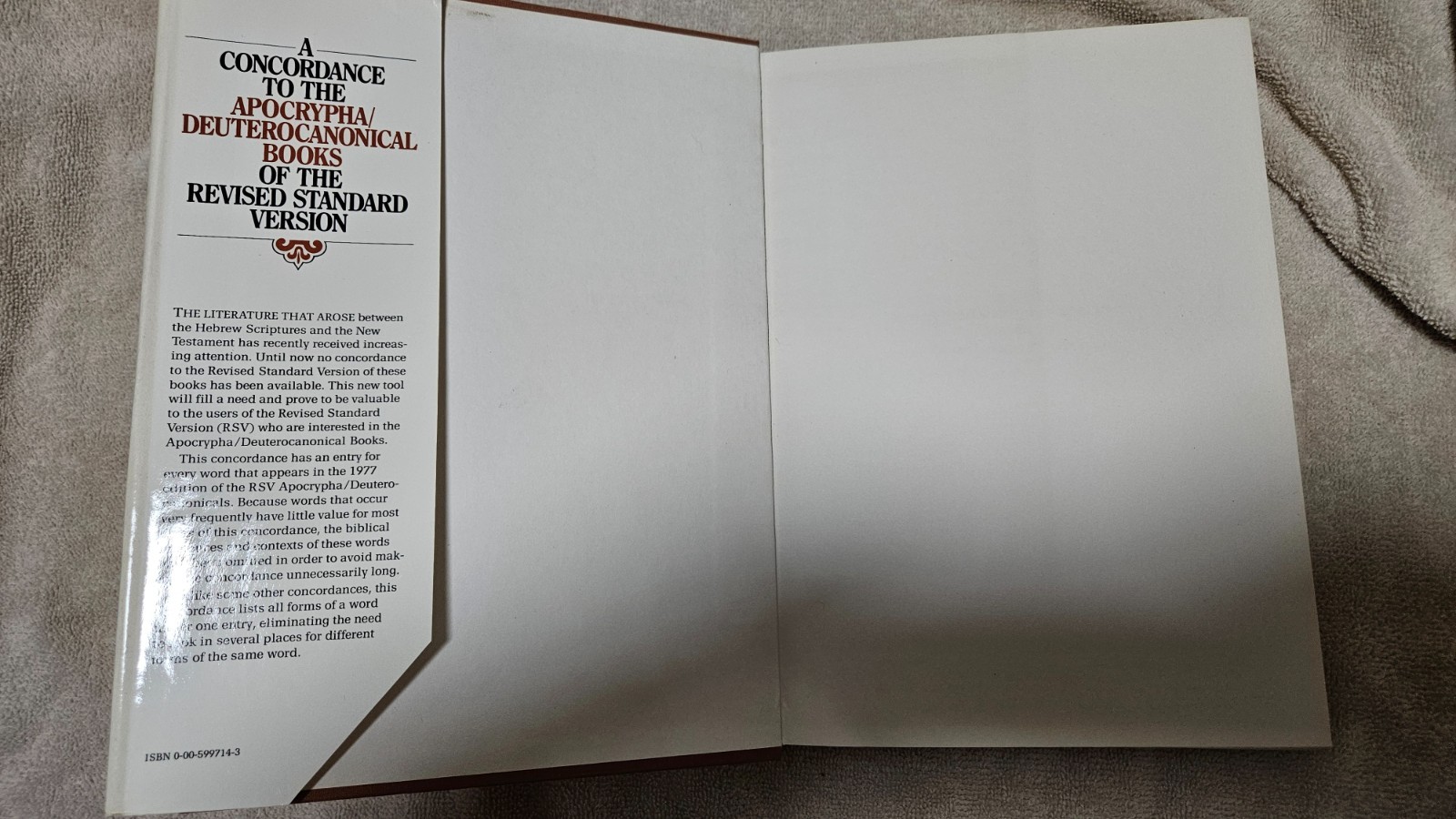 ‡📜 Concordance to Apocrypha Deuterocanonical Books • 1983 HCDJ 1st Ed • Scarce!