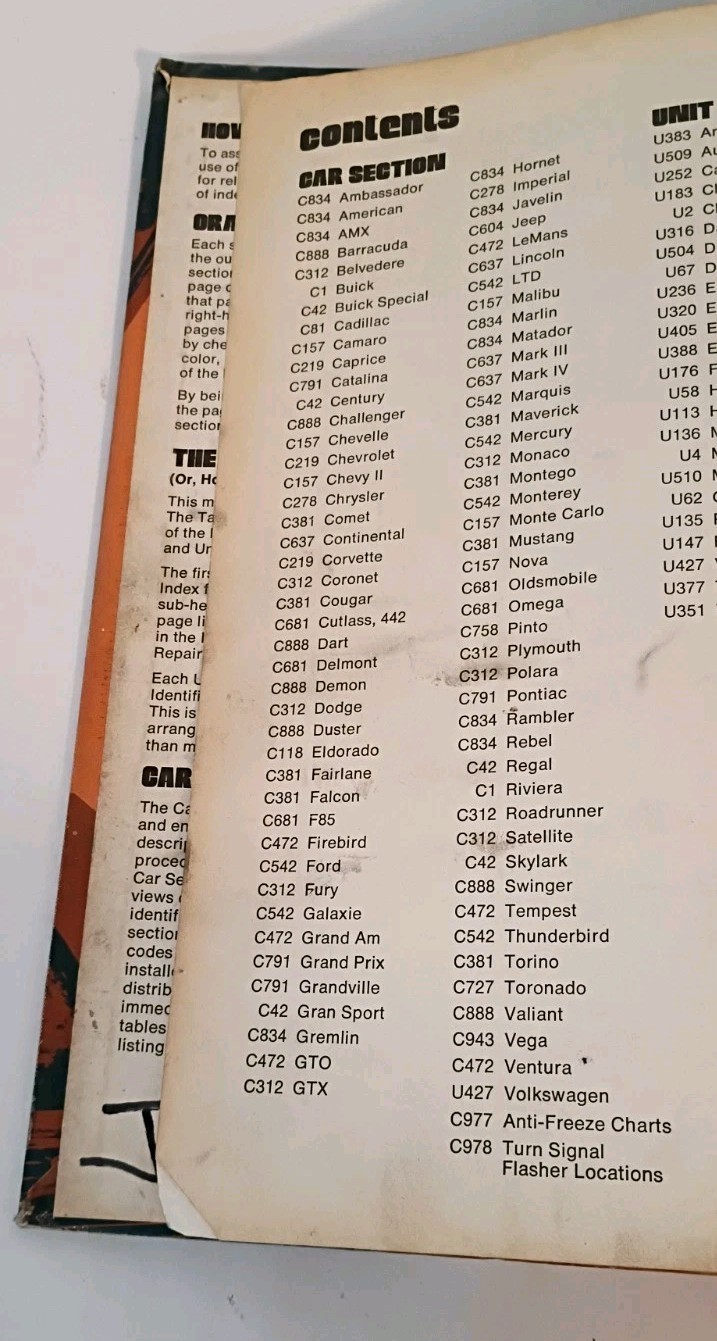 Chilton’s Auto Repair Manual Book; American Cars from 1966 to 1973