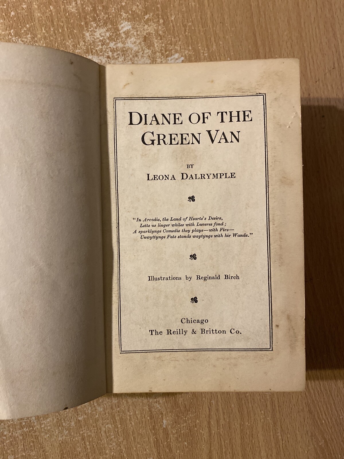 Diane Of The Green Van by Leona Dalrymple (Circa 1910s Hardcover)