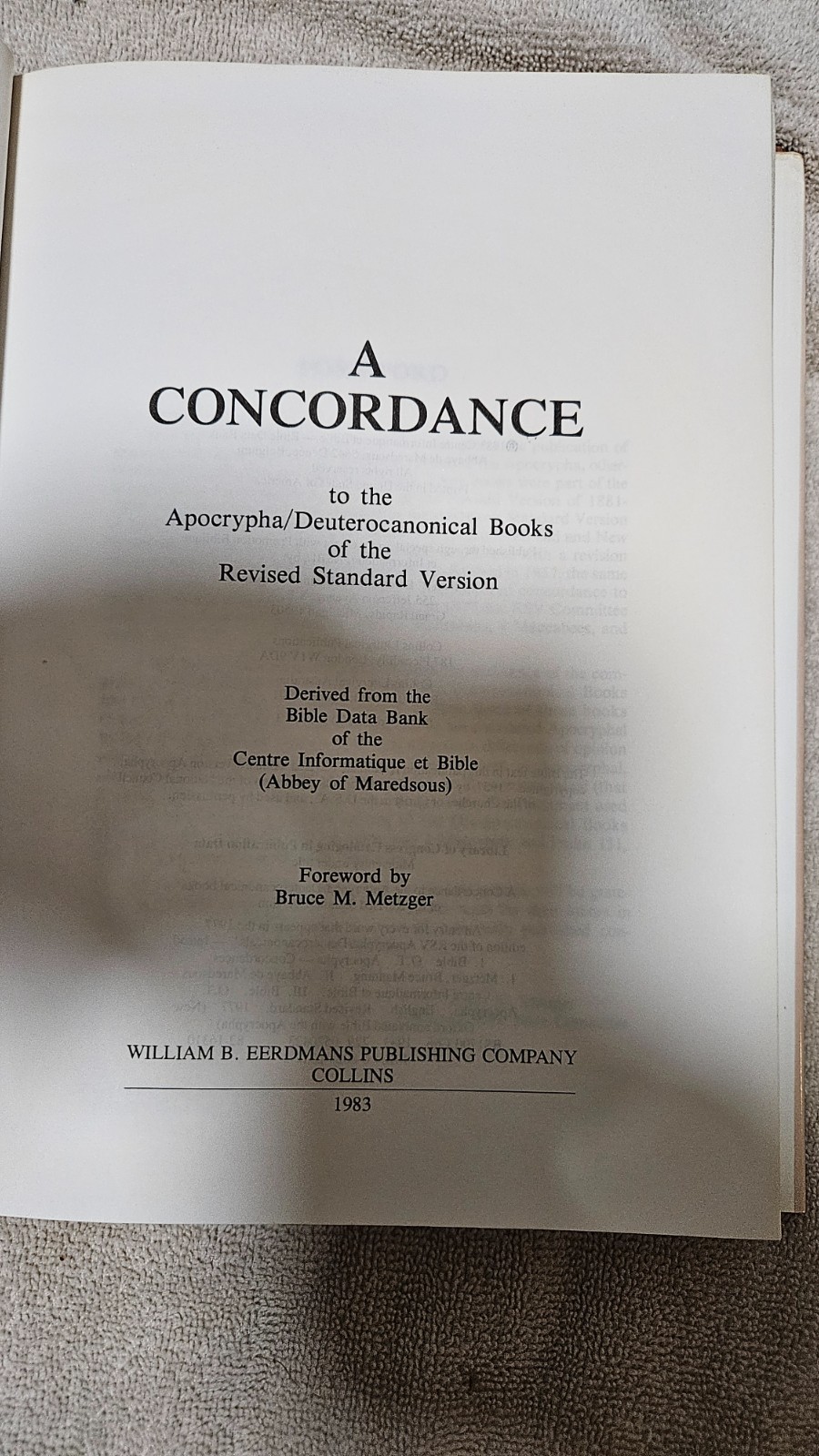 ‡📜 Concordance to Apocrypha Deuterocanonical Books • 1983 HCDJ 1st Ed • Scarce!