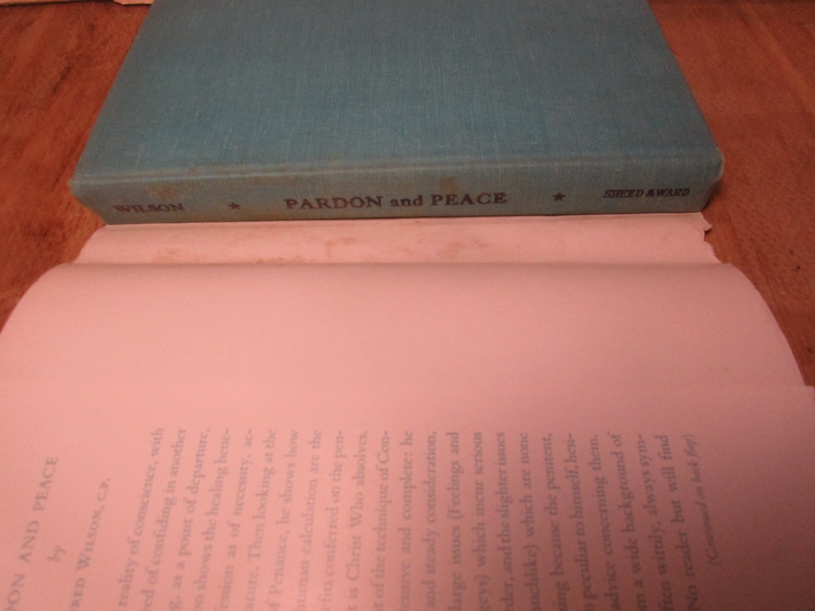 PARDON AND PEACE By Alfred Wilson – 1947 Hardcover Dustjacket Very Good