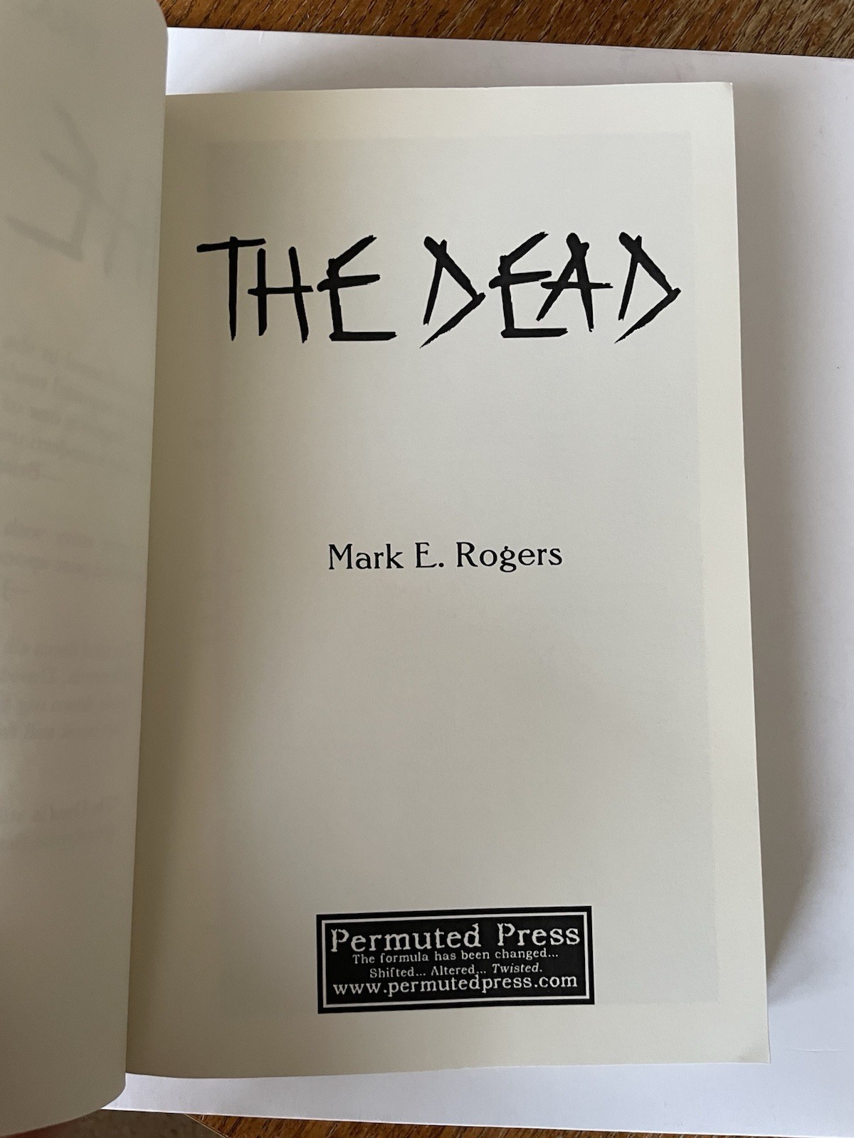 The Dead Mark E Rogers Horror Paperback Zombie Novel Permuted Press Book