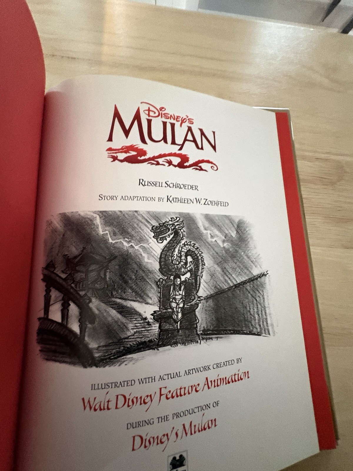 1998 NEW 1ST EDITION * Disney MULAN* Collector’s Edition HC/DJ RUSSEL SCHROEDER