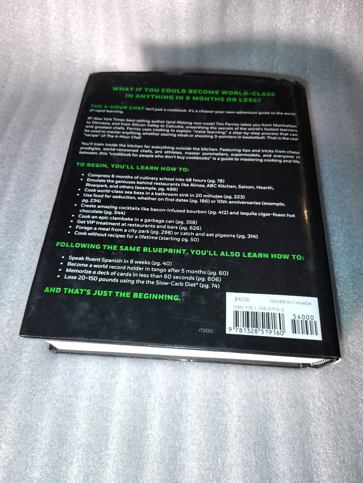 The 4-Hour Chef Timothy Ferriss 2012 Illustrated Cookbook HMH