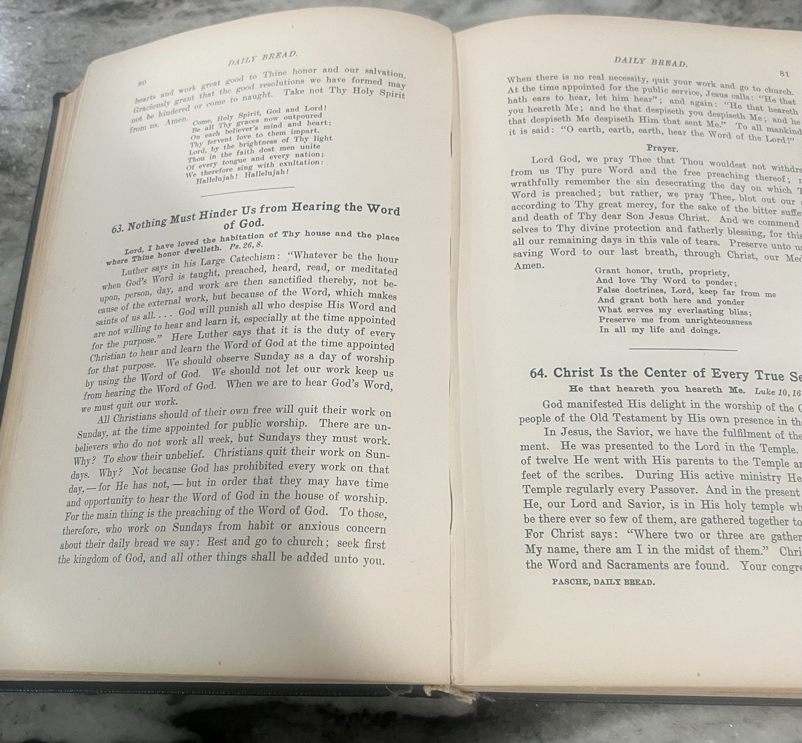 Daily Bread Or Home Devotions Book by FE Pasche Hardcover 1926 Vintage Religious