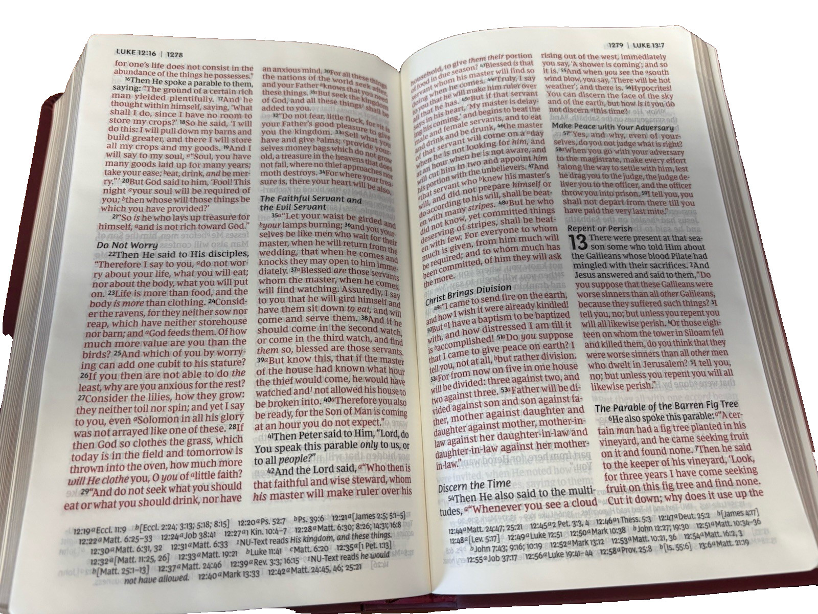 NKJV Giant Print Reference Bible BRAND NEW Burgundy Leathersoft
