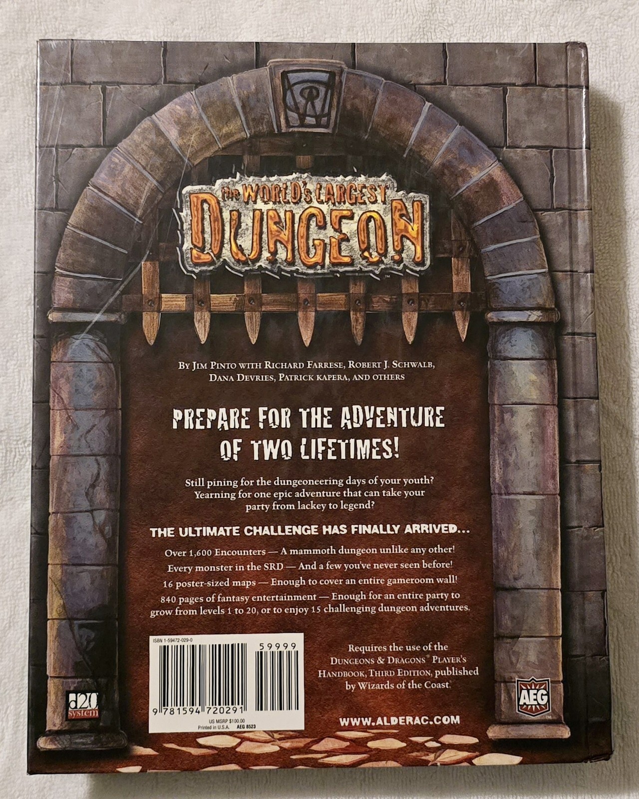 The World’s Largest Dungeon NO MAP 840 Pages NO MAP Jim Pinto Dungeons & Dragons