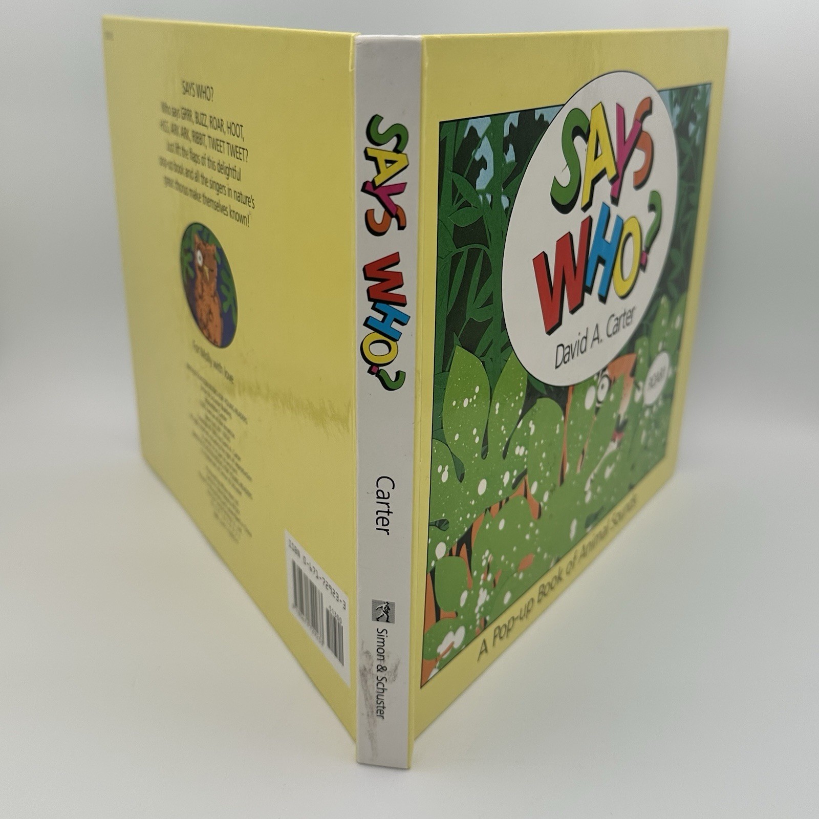 Says Who? : A Pop-Up Book of Animal Sounds by David A. Carter HC 1993