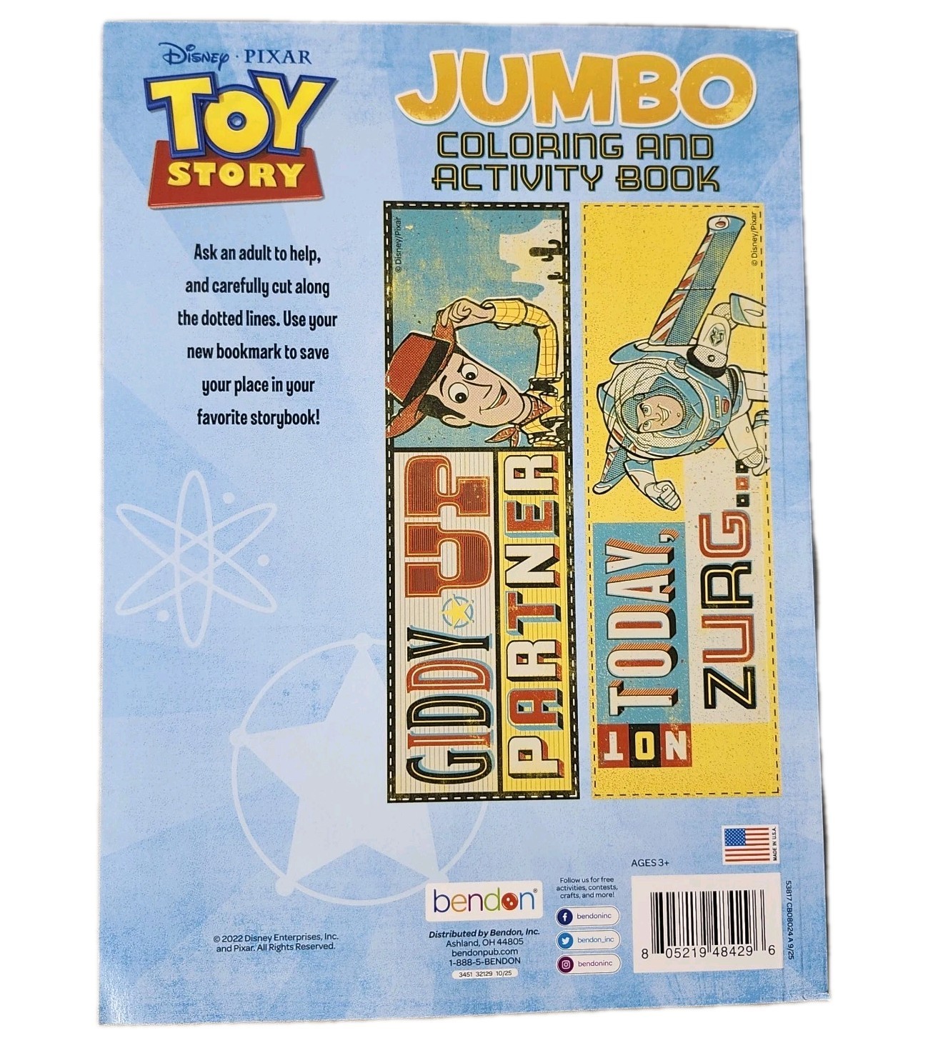 Set of 2 Disney Pixar Toy Story Buzz Lilo & Stitch Alien Color Coloring Book Lot