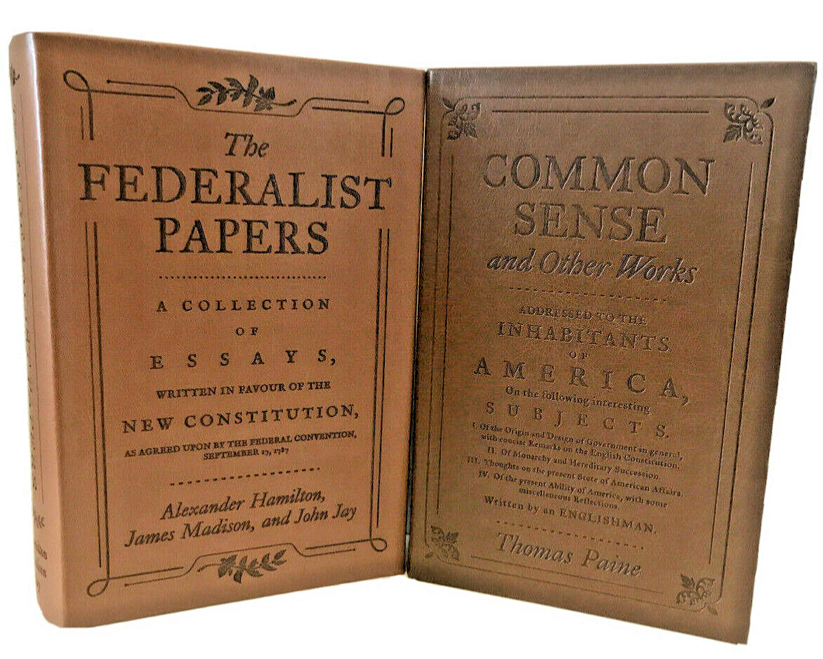 ❤️COMMON SENSE and THE FEDERALIST PAPERS Set of 2 Faux Leather Books BRAND NEW