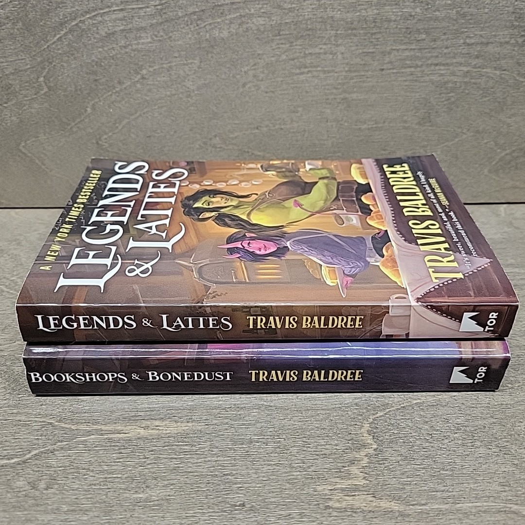 Lot of 2 Books by Travis Baldree Bookshops & Bonedust Legends & Lattes Paperback