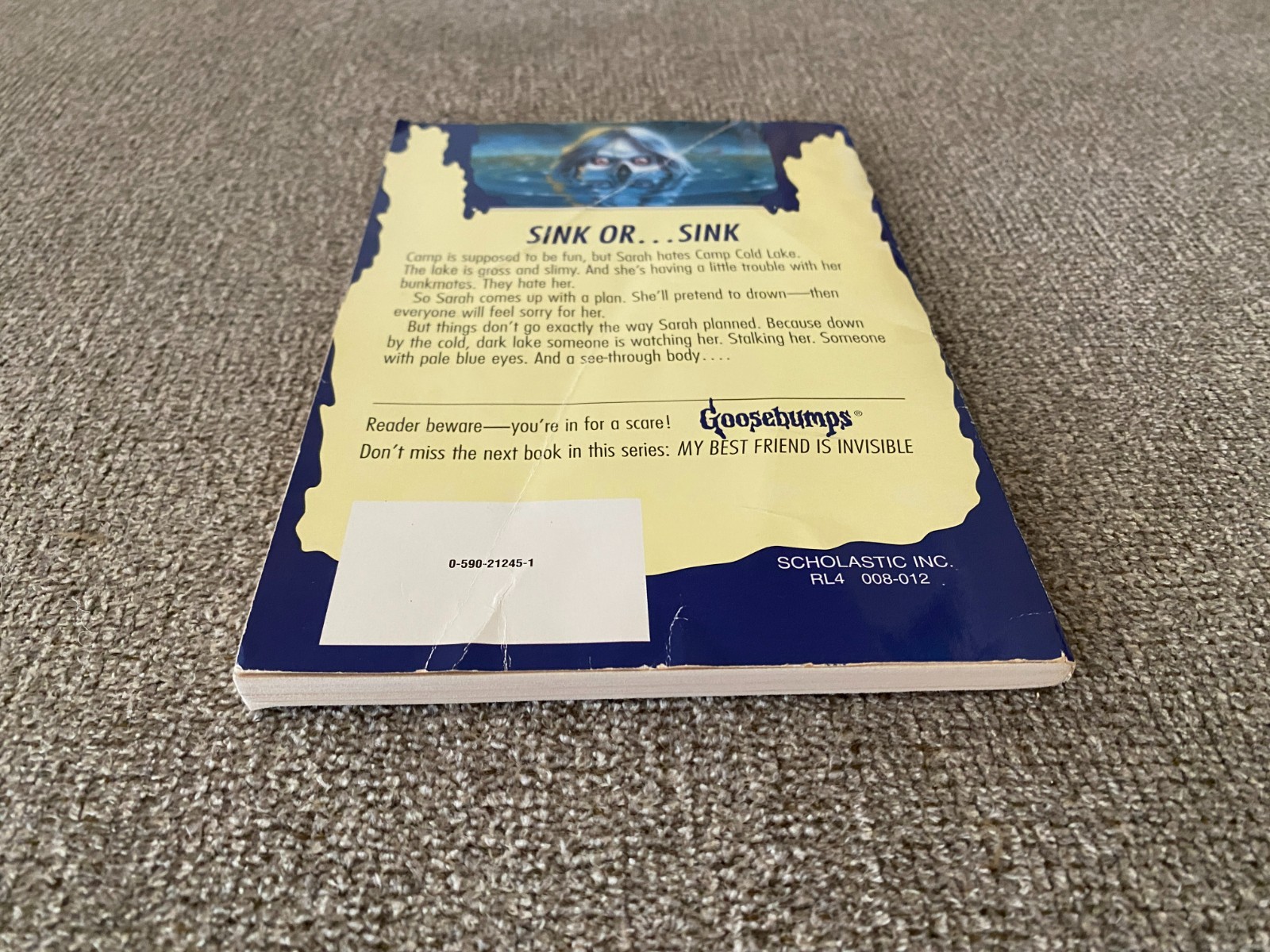 Good Thin Edition 1st print Goosebumps #56 The Curse of Camp Cold Lake ~ Stine