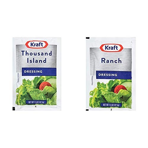 Thousand Island & Ranch Salad Dressing Single Serve Packets, 1.5 oz, 60 Count