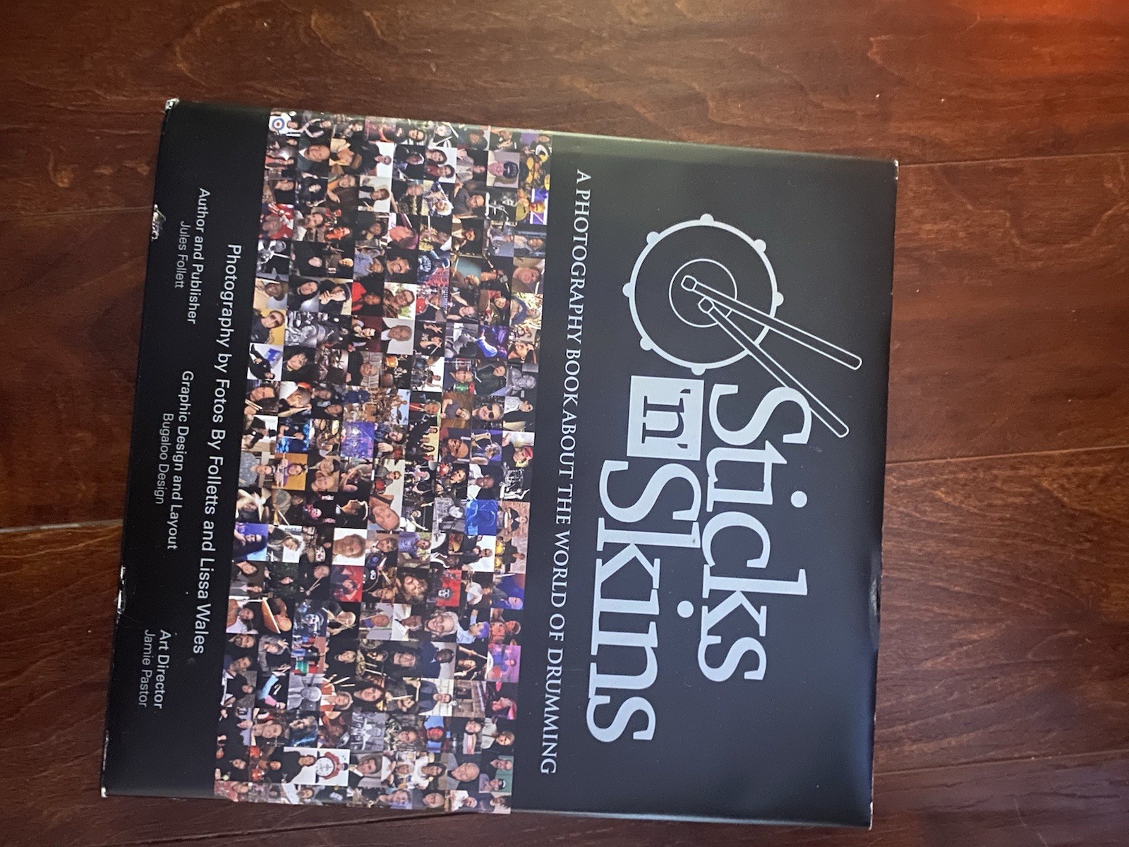 Sticks N Skins 8lb Hardcover Coffee table Drummers Book Opened Twice