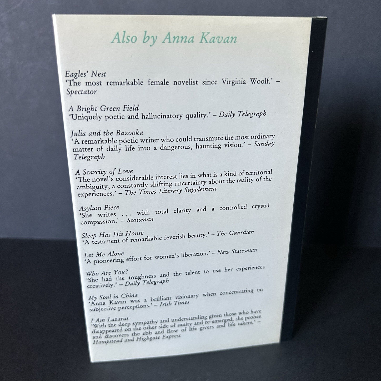 Ice by Anna Kavan 1986 Peter Owen UK Octavo Hardcover 2nd Printing