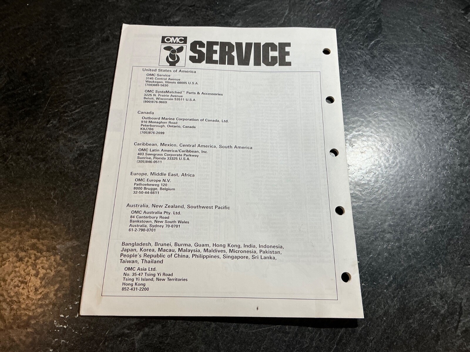 1992 OMC Cobra 5.7L L.E. 350 GM V8 AMH Stern Drive Models Parts Catalog