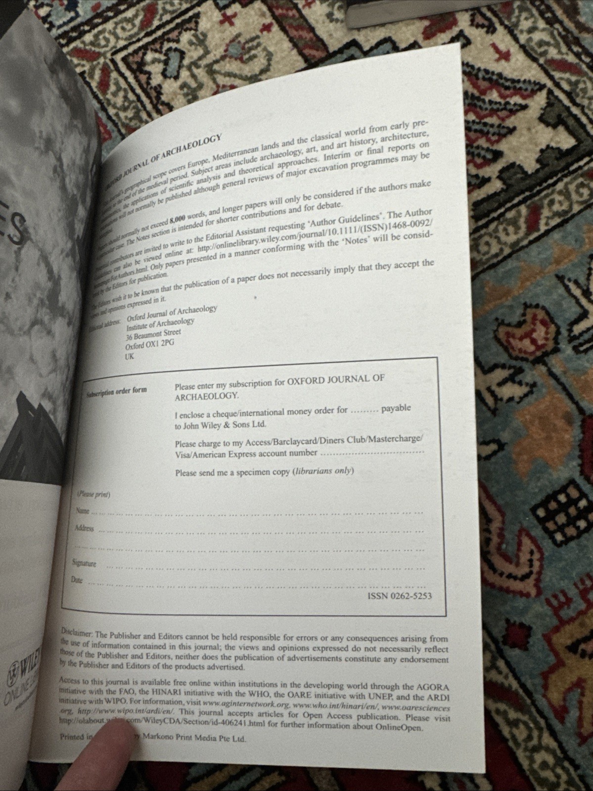 Oxford Journal of Archaeology Volume 35 No. 1 Pages: 5-121- February 2016