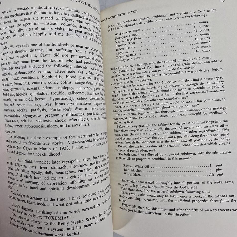 Edgar Cayce Handbook For Health Drugless Therapy Reilly Brod Black HC 1975 Vtg