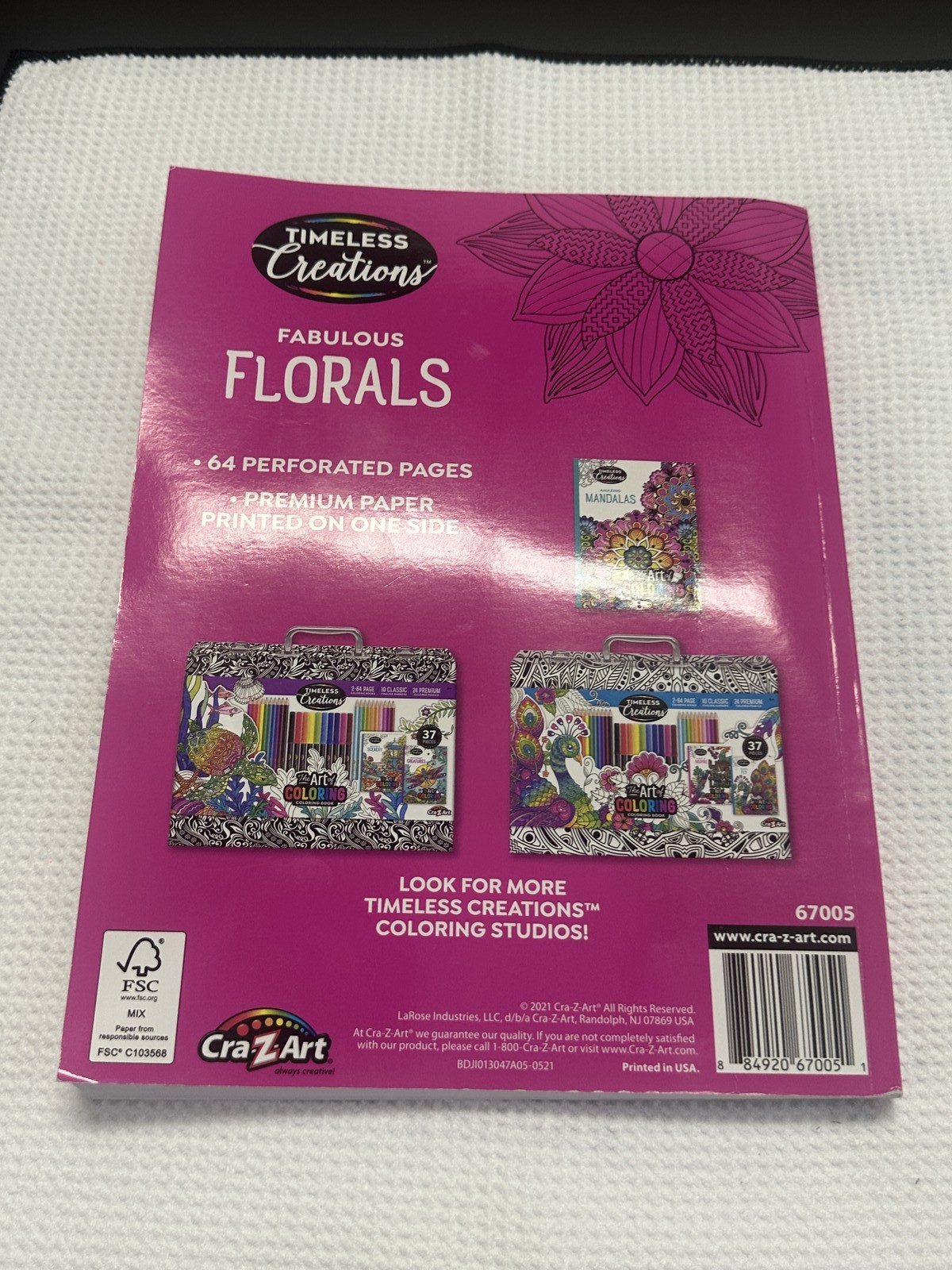 Fabulous Florals The Art of Coloring Book Timeless Creations 64 Perforated Pages